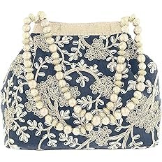 Kuber Industries Attractive Embroidery Polyester Hand Purse
